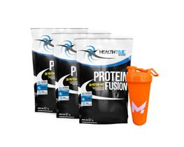 3x Whey Protein Fusion 3w Heath time (6,3kg) + Coqueteleira 700ml