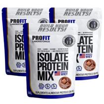 3x Whey Protein Isolado Mix Refil 900g - Profit - Chocolate ao Leite