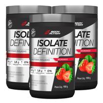 3x Whey Protein Isolate Definition Body Action Morango 900g -