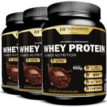 3x WHEY PROTEIN POWER NUTRITION MOUSSE DE CHOCOLATE 900G