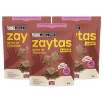 3x Zaytas Gotas de Chocolate Lascas Crocantes Vegana 80g