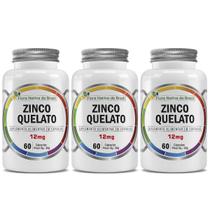 3x Zinco Quelato 12mg 60 Capsulas - Flora Nativa do Brasil