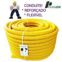 3x4 com 50 metros, Conduíte Amarelo ideal para Paredes e pequenas Lajes Conduíte Corrugado Eletroduto DN25 Canduit