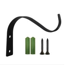 4.5Inch Bending S Forma Parede Pendurado Vaso de Flor Suporte Suporte Suporte De Ferro Hanger Plantas Porta da Varanda Casa - Preto