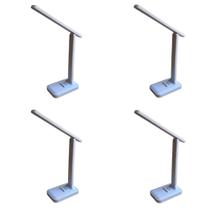 4 Abajur Luminária De Mesa Articulável 12 Leds Recarregável
