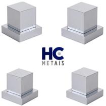 4 Acabamento Quadrado P/ Registro Pressão Gaveta Deca