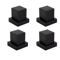4 acabamentos de registro quadrado preto fosco padrão deca