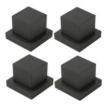 4 Acabamentos P/ Registro Quadrado 1/2 Ou 3/4 P/ Deca Preto