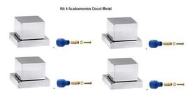 4 Acabamentos P/ Registro Quadrado 3/4 Com Adaptador Docol