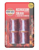 4 Acendedor Lareira Churrasqueira Sólido Blister Prime Grill
