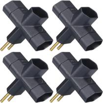 4 Adaptador De Tomada Tipo T Benjamin 2 Pinos 110/220V ADP1-21