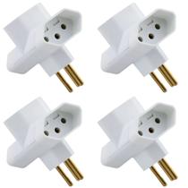 4 Adaptador De Tomada Tipo T Benjamin 3 Pinos 110/220V ADP2-34