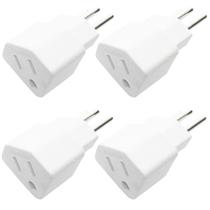 4 Adaptador Tomada Americana Brasileira 3 Pinos 10a Branco 4 Adaptador Tomada Americana Brasileira 3 Pinos 10a Branco
