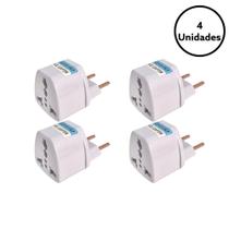 4 Adaptador Tomada Universal Padrão Europeu Uk Para Brasil