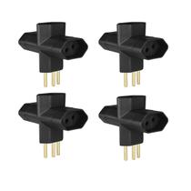 4 Adaptadores T Para Tomada 2p+t 10a Três Polos Margirius