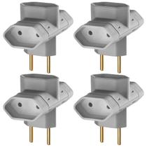 4 Adaptadores Tomada Benjamim Tipo T 3 Saídas 10A-250V Ilumi