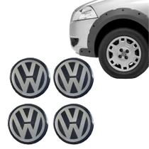 4 Adesivo Jogo Emblema Volkswagen Preto Roda Calota Centro