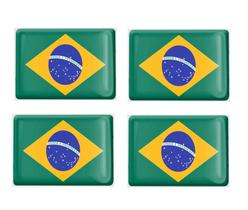 4 Adesivo Resinado Bandeira Do Brasil 7,5cm - Shekparts