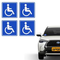 4 Adesivos Deficiente Físico Cadeirante Vidro Do Carro 10x10 4 Adesivos Deficiente Físico Cadeirante Vidro Do Carro 10x10
