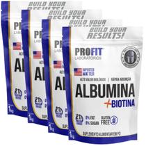 4 Albumina Proteína Com Biotina 1kg Profit
