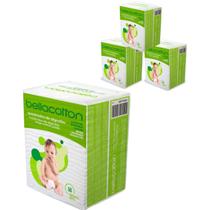 4 Algodão Quadrado Bebe kit de higiene Bellacotton Pacote 50 Unidades higienização