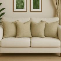 4 Almofadas Cheia Linho Sofa Decorativa 45x45 Terracota