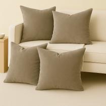 4 Almofadas Cheia Veludo Sofa Decorativa 45x45 Bege Escuro 4 Almofadas Cheia Veludo Sofa Decorativa 45x45 Bege Escuro