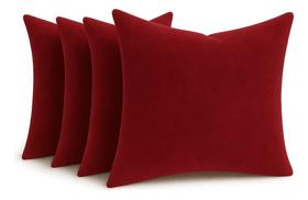 4 Almofadas Cheia Veludo Sofa Decorativa 45x45 Vermelha 4 Almofadas Cheia Veludo Sofa Decorativa 45x45 Vermelha