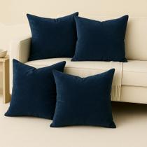 4 Almofadas Cheia Veludo Suede Sofa 45x45 Azul Escuro 4 Almofadas Cheia Veludo Suede Sofa 45x45 Azul Escuro