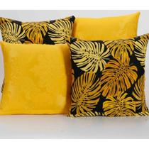 4 Almofadas Cheias Estampadas E Lisa C/ Embalagem P/ Revenda