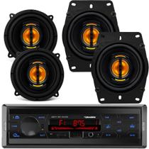 4 Alto-falantes 4 E 4x6 Pol Jb Flex Leson + Rádio Bluetooth - Le Son