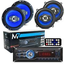 4 Alto-falantes 6 Polegadas + 5 Pol 110w Rádio Mp3 Bluetooth 4 Alto-falantes 6 Polegadas + 5 Pol 110w Rádio Mp3 Bluetooth
