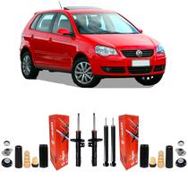 4 Amortecedor + Kit Batente Coifa VW Polo 2005 2006 2007 08