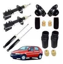 4 Amortecedores 4 Kits Fiat Palio 1996 Até 1999 .. Prato grande