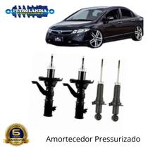 4 Amortecedores HONDA CIVIC 2001 ATE 2008 REBAIXADO (50mm)