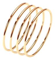 4 Aneis Fio Redondo Aliancinha Prata 925 Dourada Ouro 18k