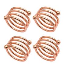 4 Anel Porta Guardanapo Metal Luxo Mesa Posta - Rose Gold