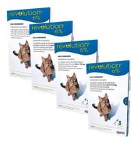 4 Antipulgas Revolution 6% Gatos 2,6 Á 7,5 Kg 12 Pipetas