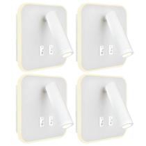 4 Arandela Leitura Led Interruptor Branco Luz Indireta Bet51