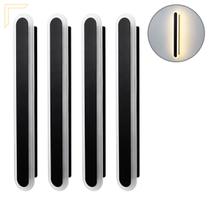4 Arandela Para Quarto Acrilico Preto Led Integrado Lup97
