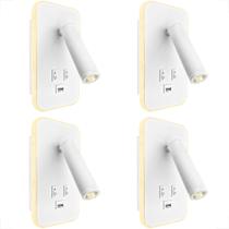 4 Arandela Parede Led Direcionável Com USB Interruptor Bet79