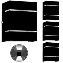 4 Arandelas Externa 2 Frisos Foco Fachos Parede Muro Preto 4 Arandelas Externa 2 Frisos Foco Fachos Parede Muro Preto