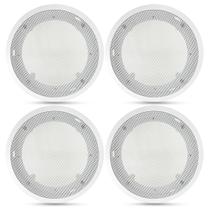 4 Arandelas P/ 6 Pol Som Ambiente Teto Gesso Redonda Branca