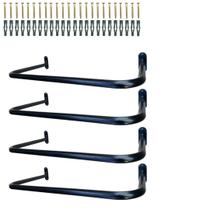 4 Araras 60cm Cabideiro Fixo De Parede Para Roupas Aço Resistente Organização Residencial Comercial