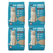 4 Areia Higiênica Bell Gato Flocos Finos - 4kg