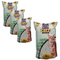 4 Areias de Gato Grossa Higienica e Sanitaria Bioformula 3kg Katzi