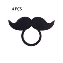 4 Argolas Para Guardanapo Bigode / Dia Dos Pais - Mesa Posta