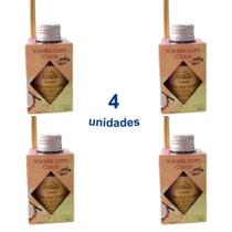 4 Aromatizador Ambiente de Vanilla com Coco Difusor Vareta Perfume Casa 100ml Luz Aroma - Envio Já