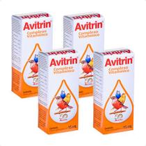 4 Avitrin Complexo Vitamínico Coveli Para Pássaros - 15ml 4 Avitrin Complexo Vitamínico Coveli Para Pássaros - 15ml