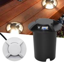 4 Balizador 1W Embutir 4 Fachos De Luz Angular Branco Quente